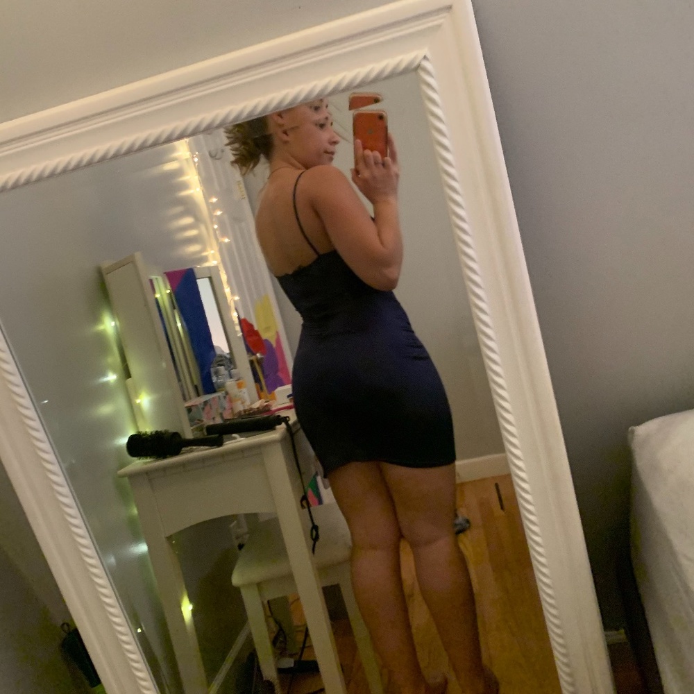 Blue sweetheart mini dress